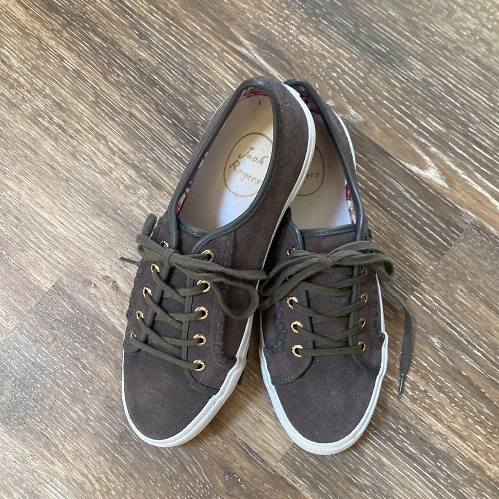 Jack Rogers woman’s brown sneakers, size 8.5